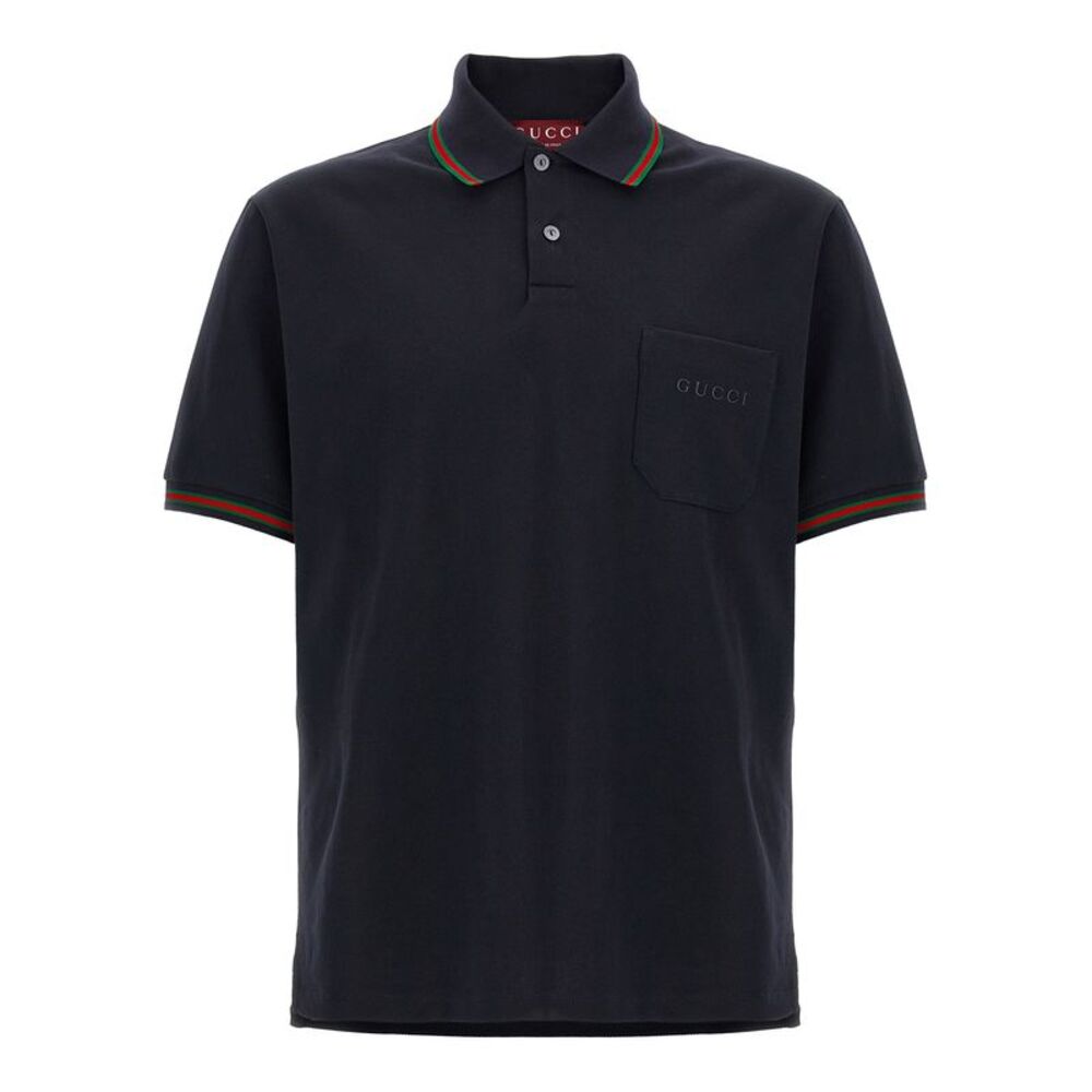 Gucci Blue Cotton Polo Men's Shirt